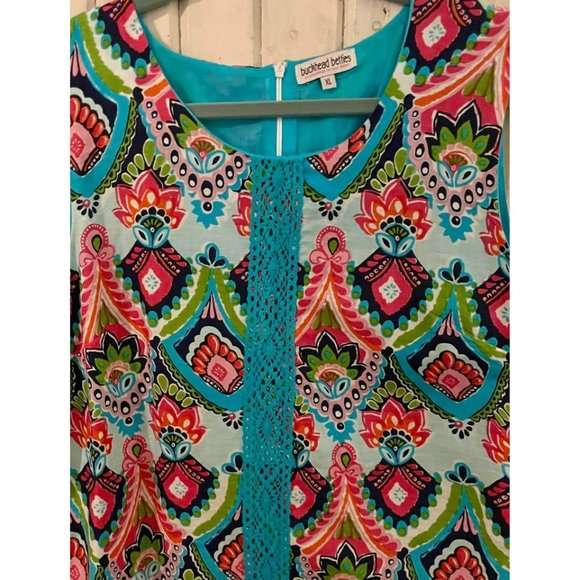 Buckhead Betties Dress | Moroccan Roll Pattern Zippered Back | Woman’s Size XL - Picture 4 of 8